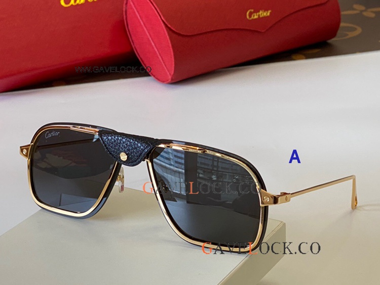 Wholesale Copy Cartier Santos de Aviator 0243 Sunglasses Black Lens